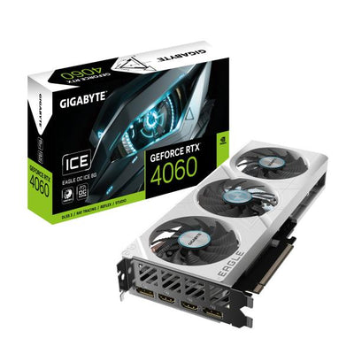 Gigabyte GV-N4060Elagleoc ICE-8GD GEFORCE RTX 4060 Eagle OC Ice 8G, PCIe 4.0, 8 GB GDDR6, 128 bits