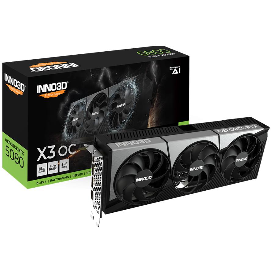Inno3D N50803-16D7X-17603930 GeForce RTX 5080 X3 OC, ATX, 16GB, GDDR7, 256-BIT, 960GBS, PCIE5, 360W