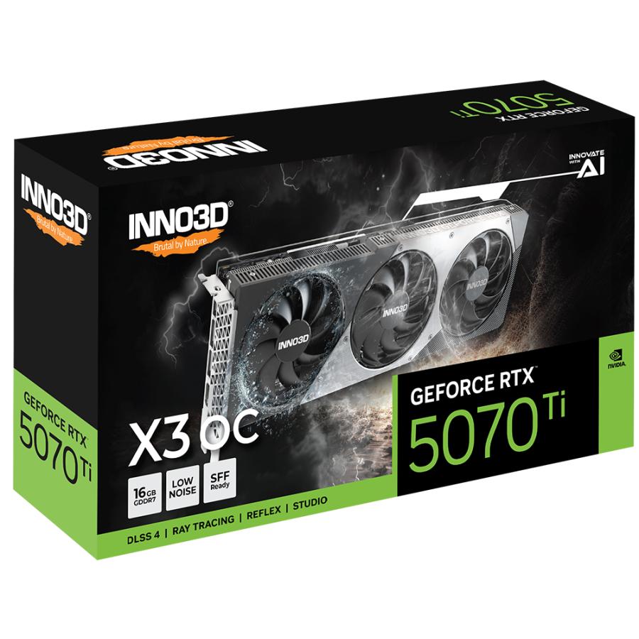 Inno3D N507T3-16D7X-176068N GEFORCE RTX ™ 5070 TI X3 OC, ATX, 16GB, GDDR7, 256-BIT, 896 GB S