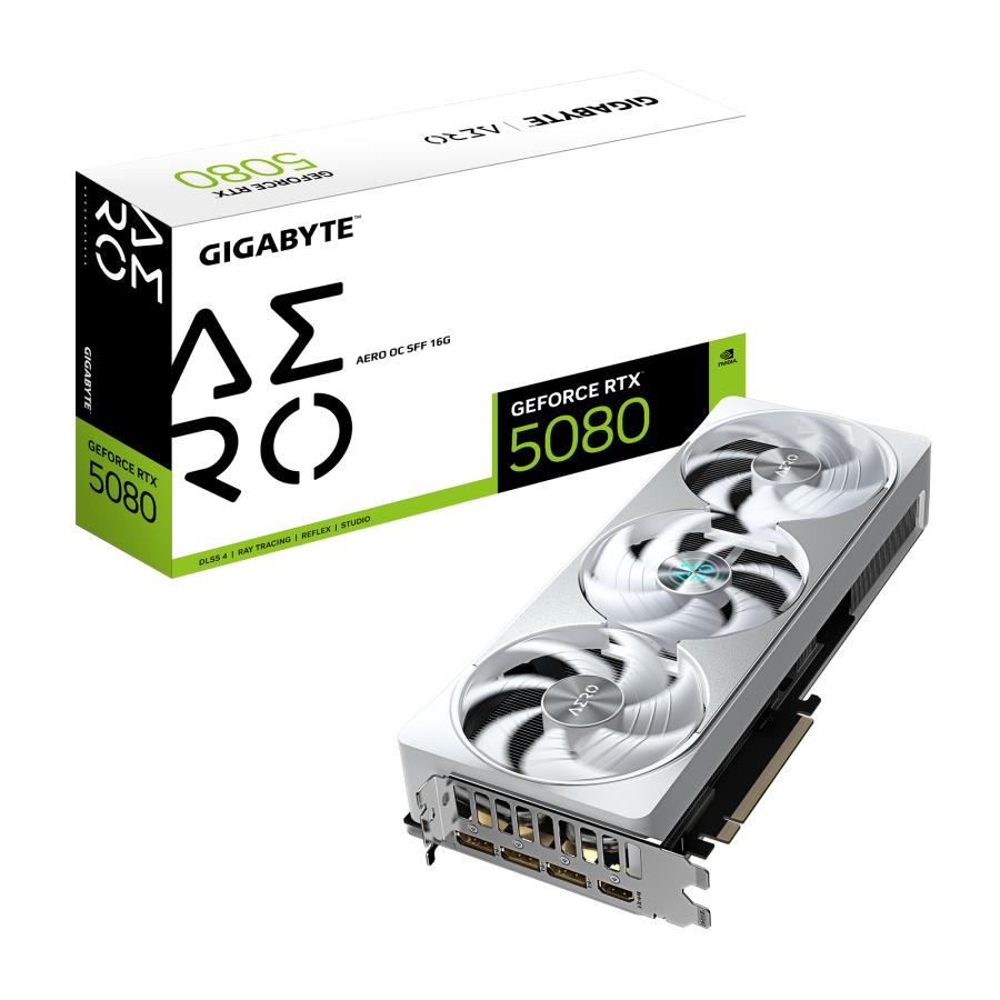 Gigabyte GV-N5080AER OC-16GD GEFORCE RTX 5080 AERO OC SFF 16G, 16GB, GDDR7, 256bit, PCIe 5.0