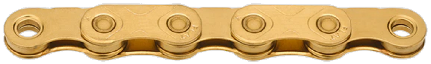 Kmc ketting 12 speed x flat tin gold x 126l waxed