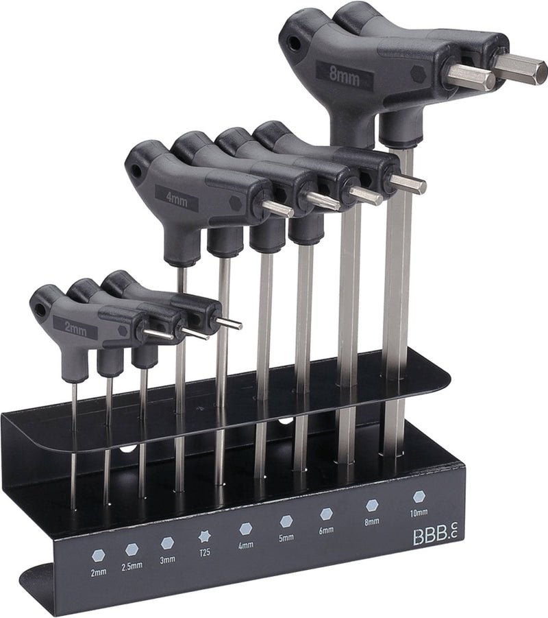 Juego de llaves hexagonales para ciclismo Bbb, juego de herramientas para bicicleta con llaves hexagonales y torx t25, soporte incluido, juego hexagonal en T btl-45s