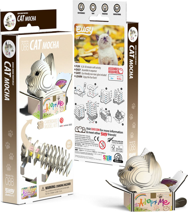 Puzzle 3d Eugy - gatti - moka - gatti - sostenibile - collezionali tutti - 6 anni