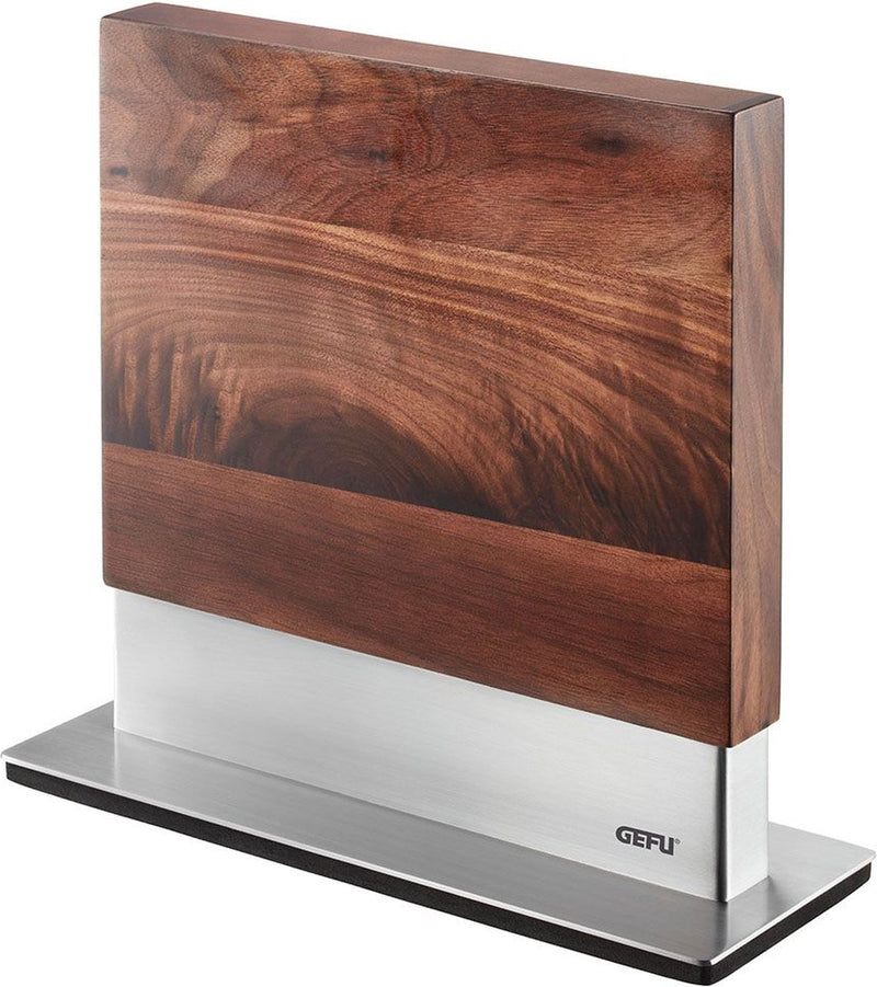 Ceppo magnetico Gefu enno 25 x 9 x 25,6 cm – legno di noce, acciaio inossidabile