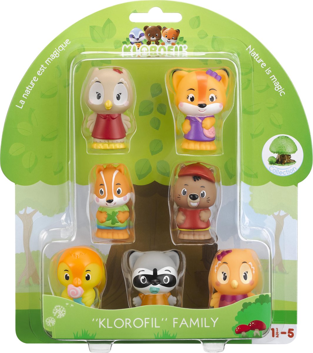 Klorofil play set the family - play figures set of 7 different dolls - family dolls - children's toys - from 18 months - 7-piece