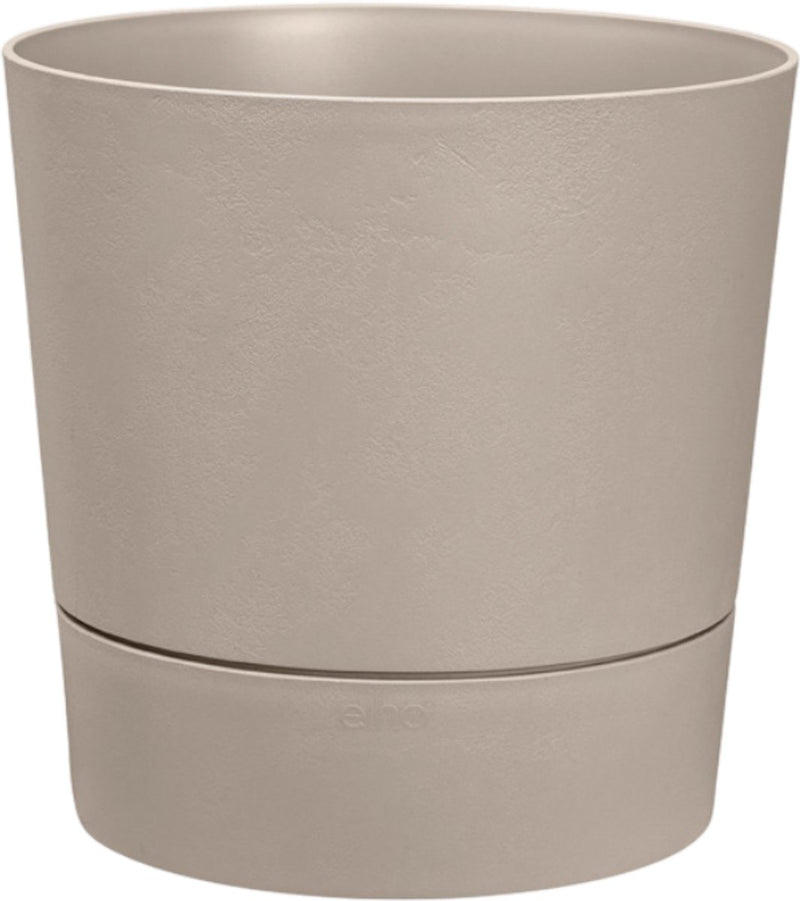 Elho foss round 43cm - macetero de interior - plástico 100% reciclado - ø 43 x h 42,5 - beige champiñón