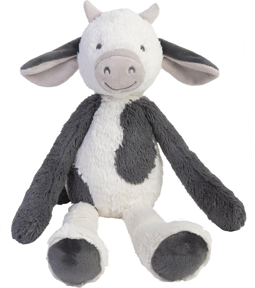 Happy horse koe casper knuffel 48cm - wit grijs - baby knuffel