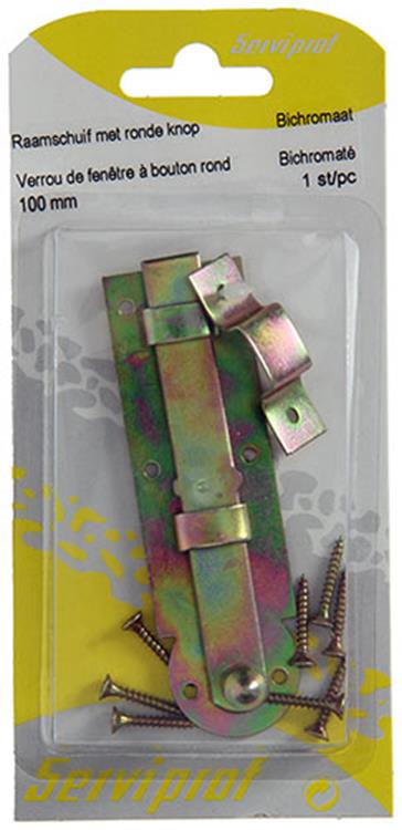 Mack 1014265 - corredera de ventana con pomo redondo, bicromatado a 100 - b 25 mm | 5 piezas