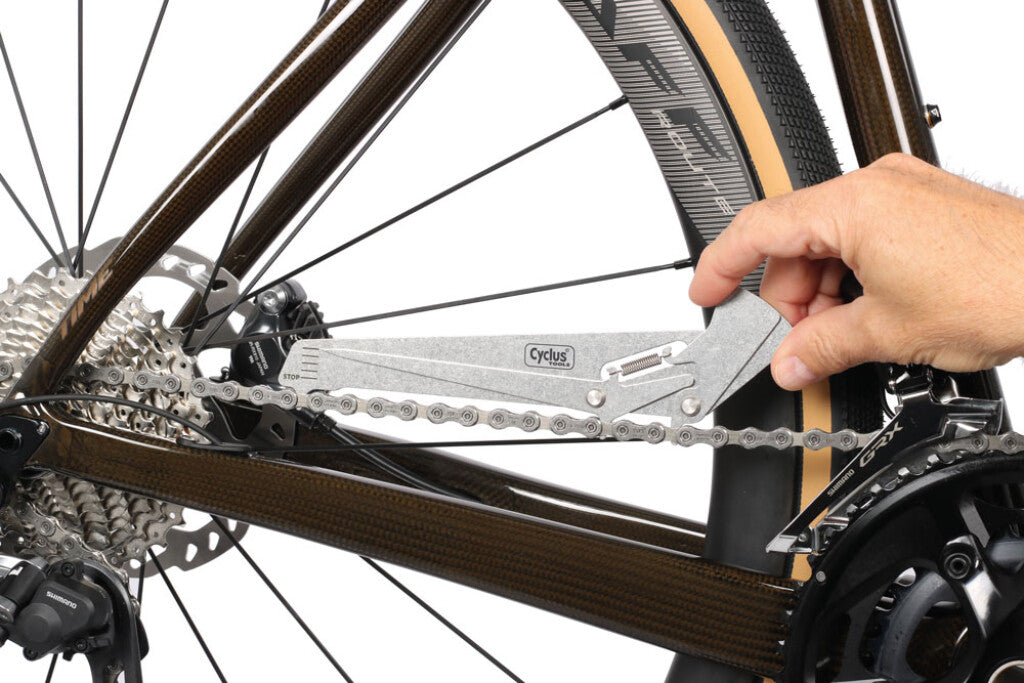 Cycplus kettingslijtagemeter cyclus alle kettingen incl. sram flattop - zilver