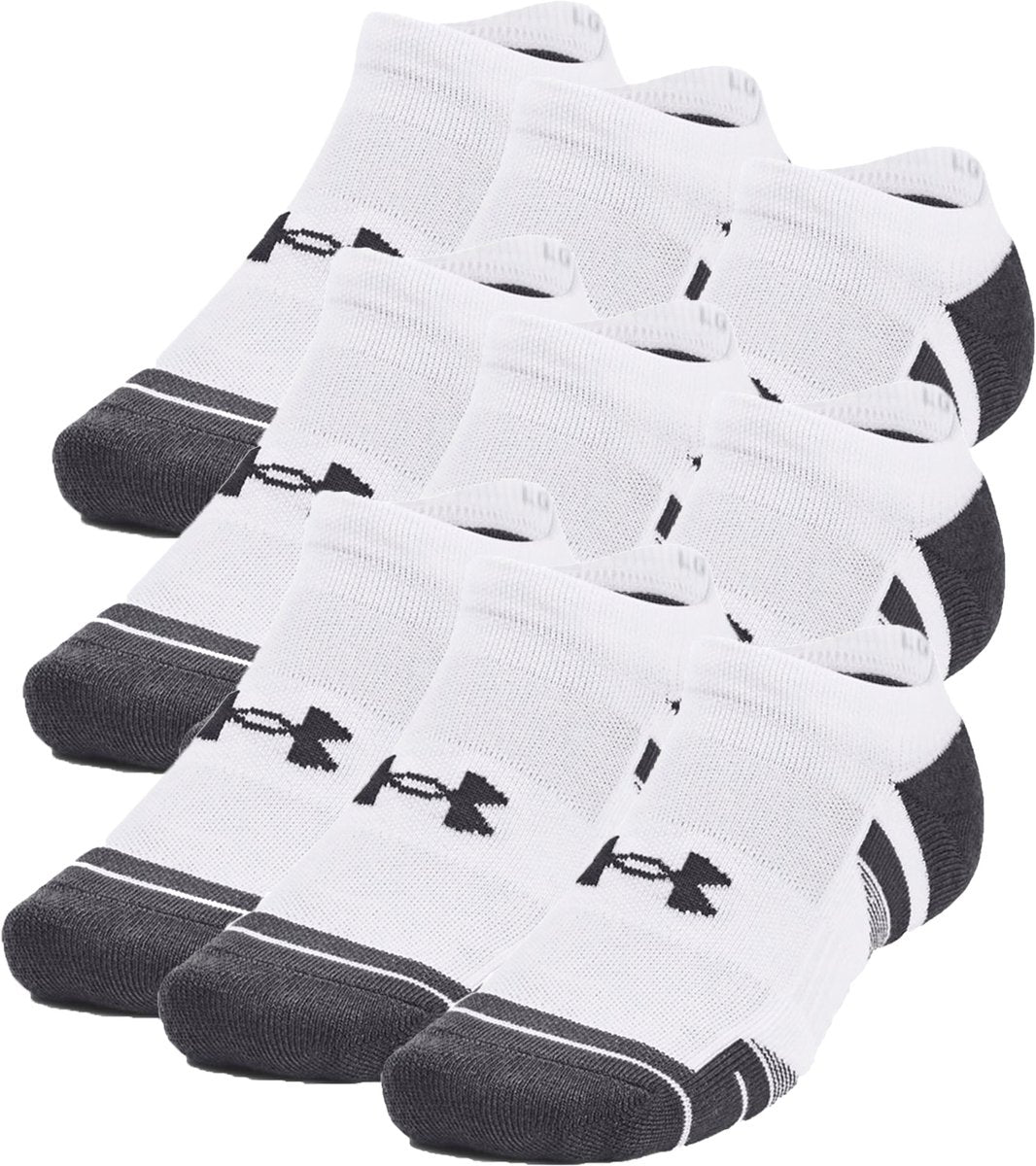 Under armour ua performance tech 3pk ns-wht calcetines deportivos unisex - blanco - gris azabache