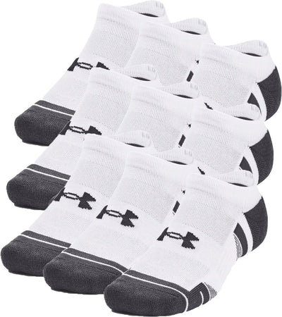 Under armour ua performance tech 3pk ns-wht calcetines deportivos unisex - blanco - gris azabache