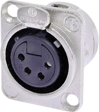 Neutrik nc4fd-l-1 connettore xlr flangia, contatti diritti numero di pin: 4 argento 1 pezzo(i)