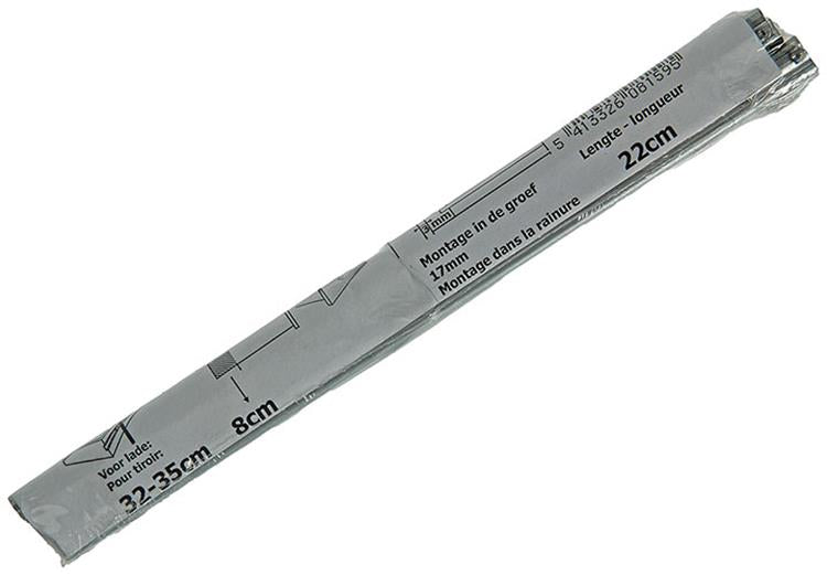 1014509 - guías para cajón de bolas galvanizadas 17mm 32-35cm 10kg | 5 piezas