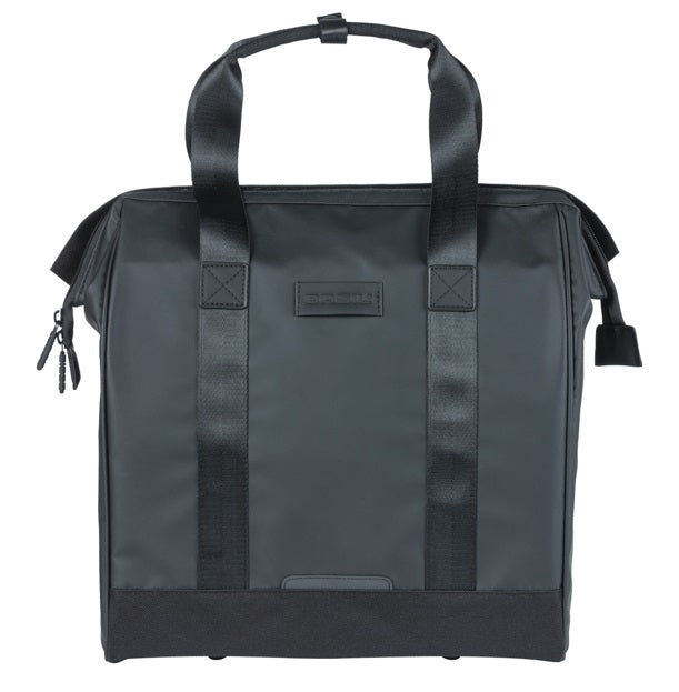 Bolso Basil grand tarpaulin shopper negro mik ganchos | 23 litros