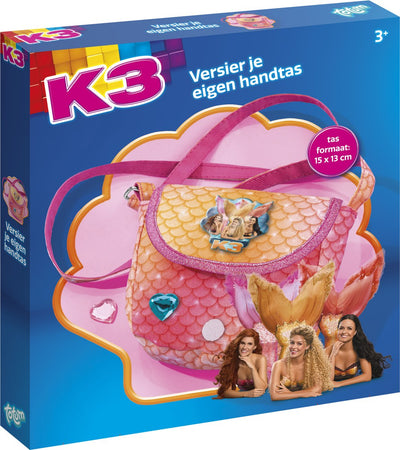 Totum k3 set artigianale per decorare borsetta sirena 15 x 13 cm incl. set artigianale per ragazze con cuori di strass e giocattoli K3