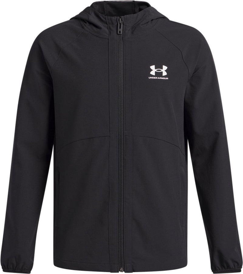Giacca sportiva da ragazzo Under Armour UA Vibe Woven Windbreaker-BLK - Nera - Bianca