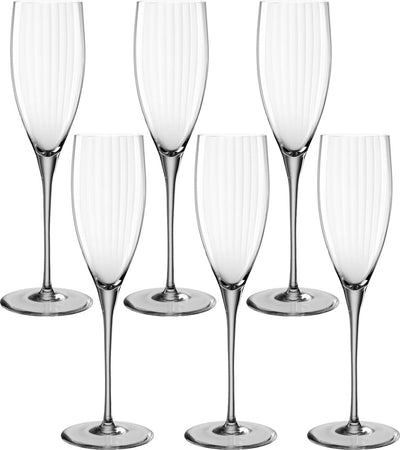 Bicchiere da champagne Leonardo poesia 250 ml grigio - set da 6