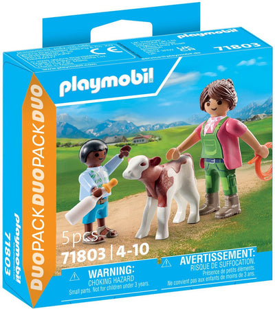 PlayMobil 71803 boer con ternero