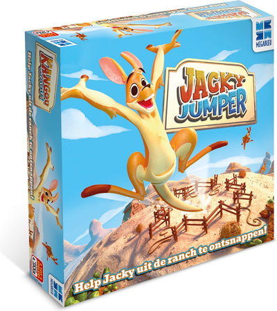 Megableu jacky jumper - jacky jumper - funny action game with bouncing kangaroos - child's play from 5 years - 2-4 players - with trampoline playing field