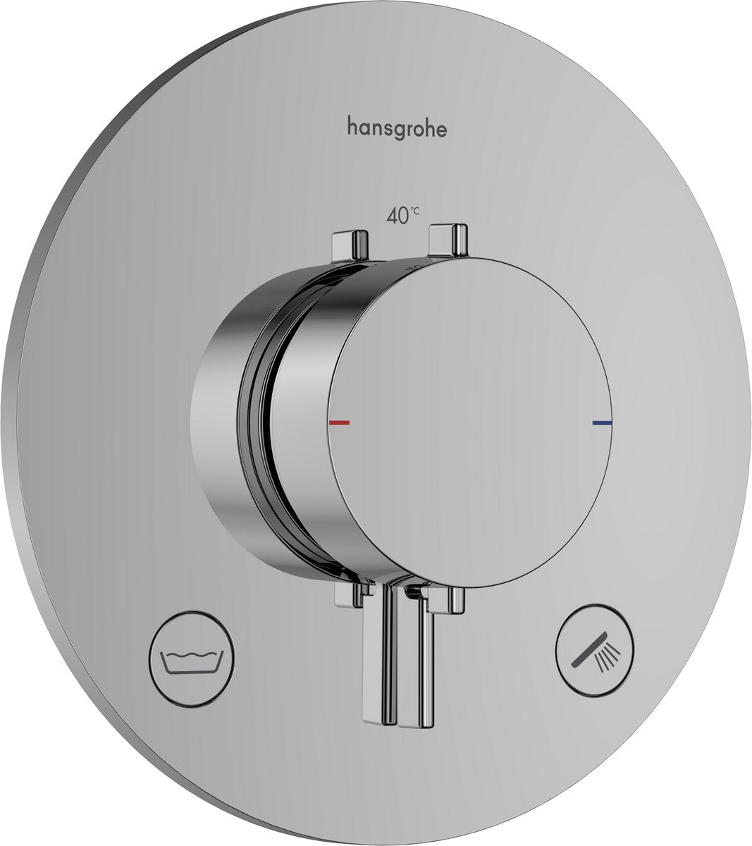 Hansgrohe ecostat comfort s - termostato incorporado - 2 funciones - termostato de ducha - combinación de seguridad en1717 - cromo