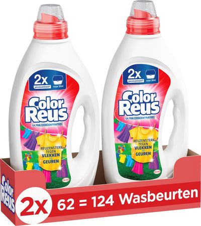 Color giant ultra concentrated gel detergent | 2 x 62 washes | 124 washes | value packaging