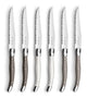Lou laguiole - tradition 6 steakmessen - peper parel taupe - 6 personen - rvs - vaatwasmachinebestendig