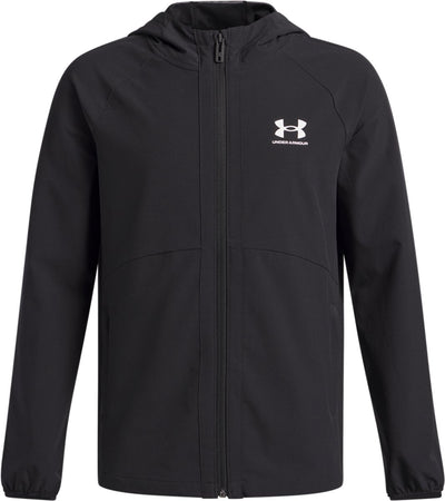 Giacca sportiva da ragazzo Under Armour UA Vibe Woven Windbreaker-BLK - Nera - Bianca