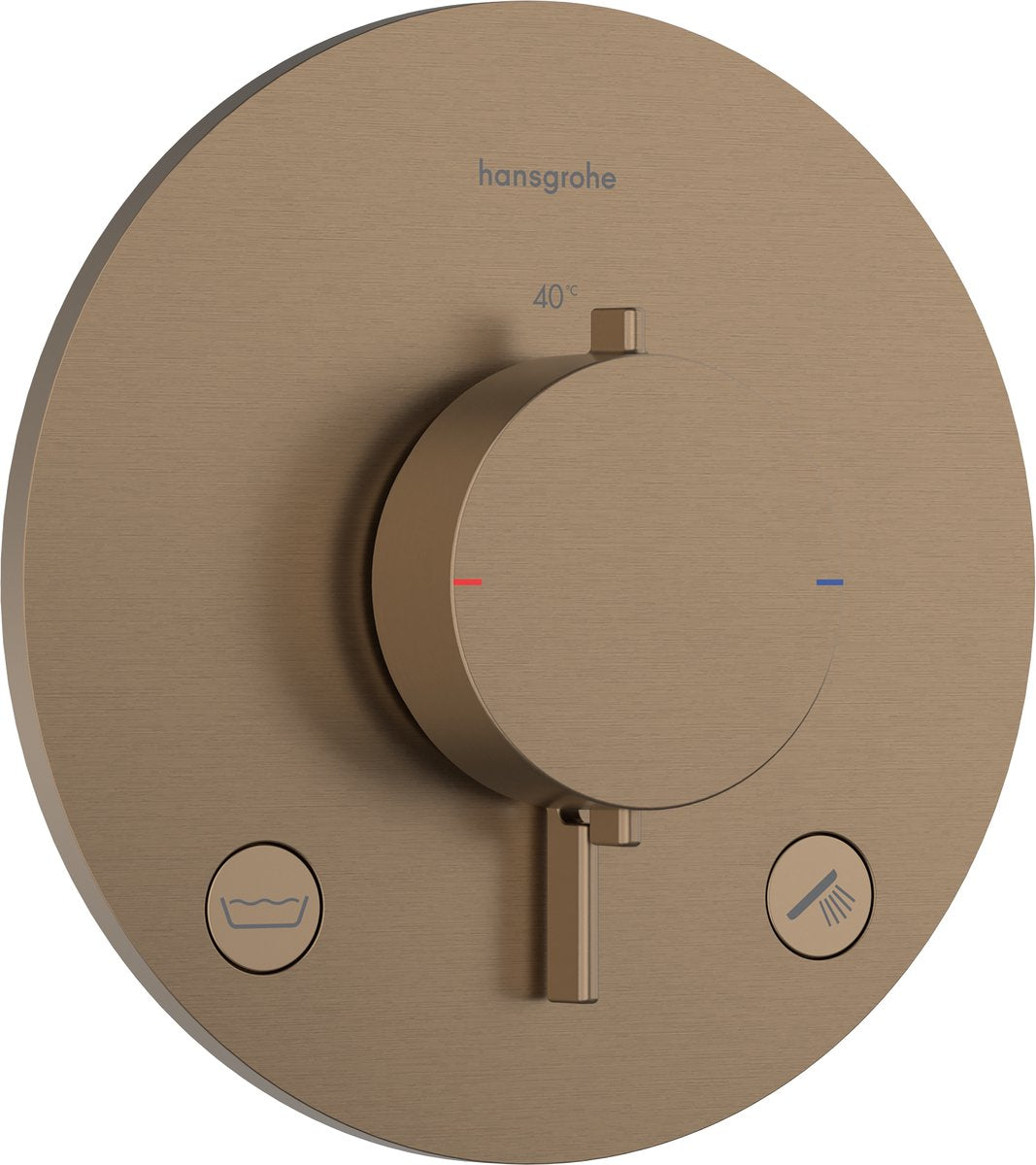 Hansgrohe ecostat comfort s - termostato incorporado - 2 funciones - termostato de ducha - combinación de seguridad en1717 - bronce cepillado