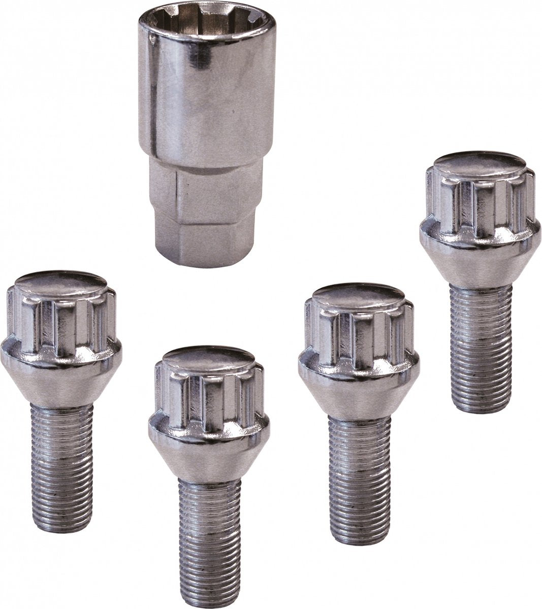 Bulloni antifurto per ruote Carpoint - conici - 4 pezzi - m12 x 1,5 x 26 mm - protegge i cerchioni - robusti e sicuri