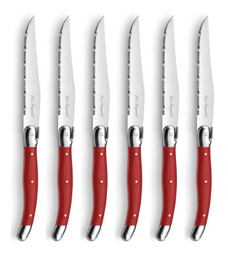Lou laguiole - tradition - steakmessen set - 6-delig rood
