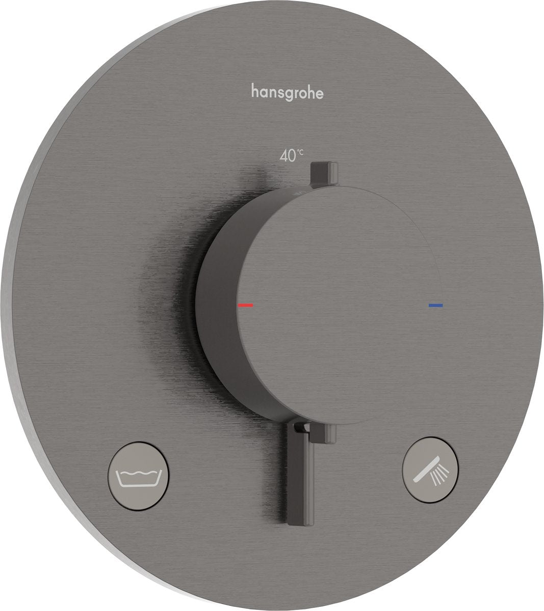 Hansgrohe ecostat comfort s - inbouwthermostaat - 2 functies - douche thermostaat - zekerheidscombinatie en1717 - brushed black chrome