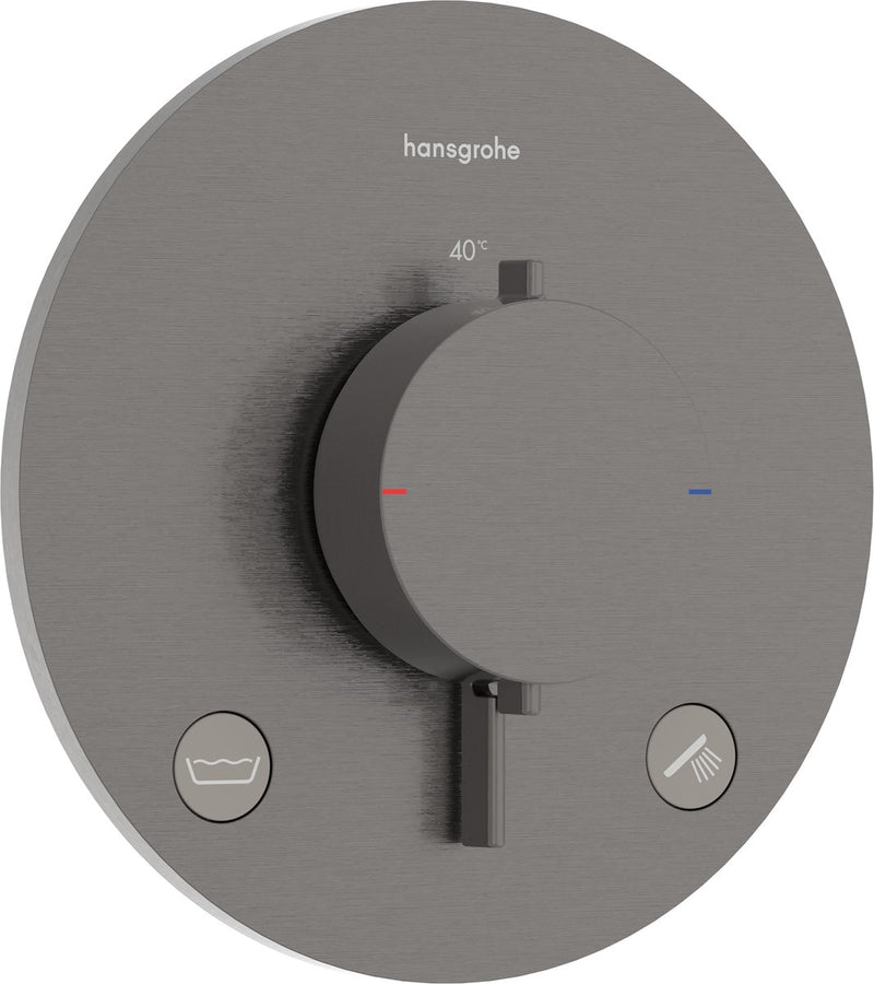 Hansgrohe ecostat comfort s - termostato incorporado - 2 funciones - termostato de ducha - combinación de seguridad en1717 - cromo negro cepillado
