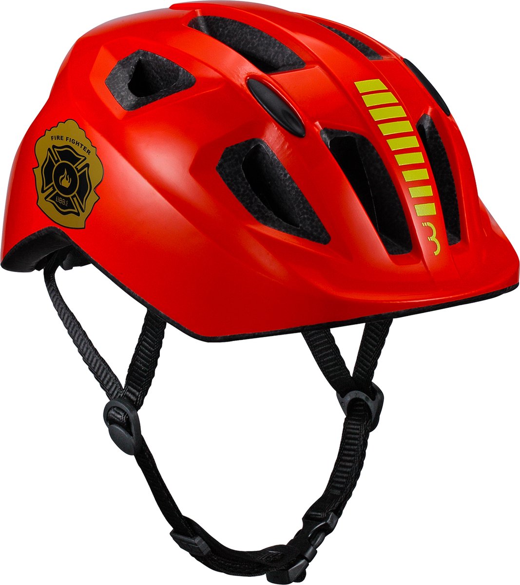 Bbb cycling hero kinderhelm fiets rood - verstelbaar - wasbare padding - medium: 4 - 6 jaar - fietshelm meisjes en jongens - fietshelm kinderen - firefighter - bhe-172