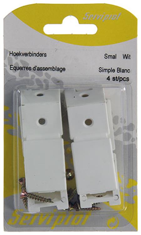 Mack 1013641 - 4 conectores de esquina estrechos blancos | 5 piezas