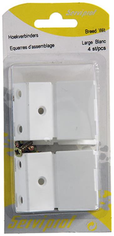 Mack 1013642 - 4 conectores de esquina anchos blancos | 5 piezas