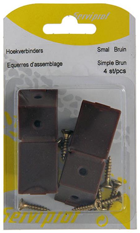 Mack 1013645 - 4 conectores de esquina estrechos marrón | 5 piezas