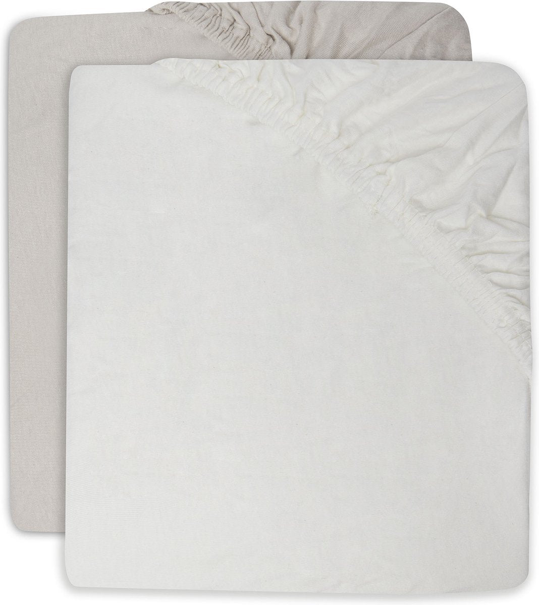 Jollein - sábana ajustable para bebé jersey (turrón marfil) - algodón - sábana ajustable para cuna - 2 piezas - 60x120cm