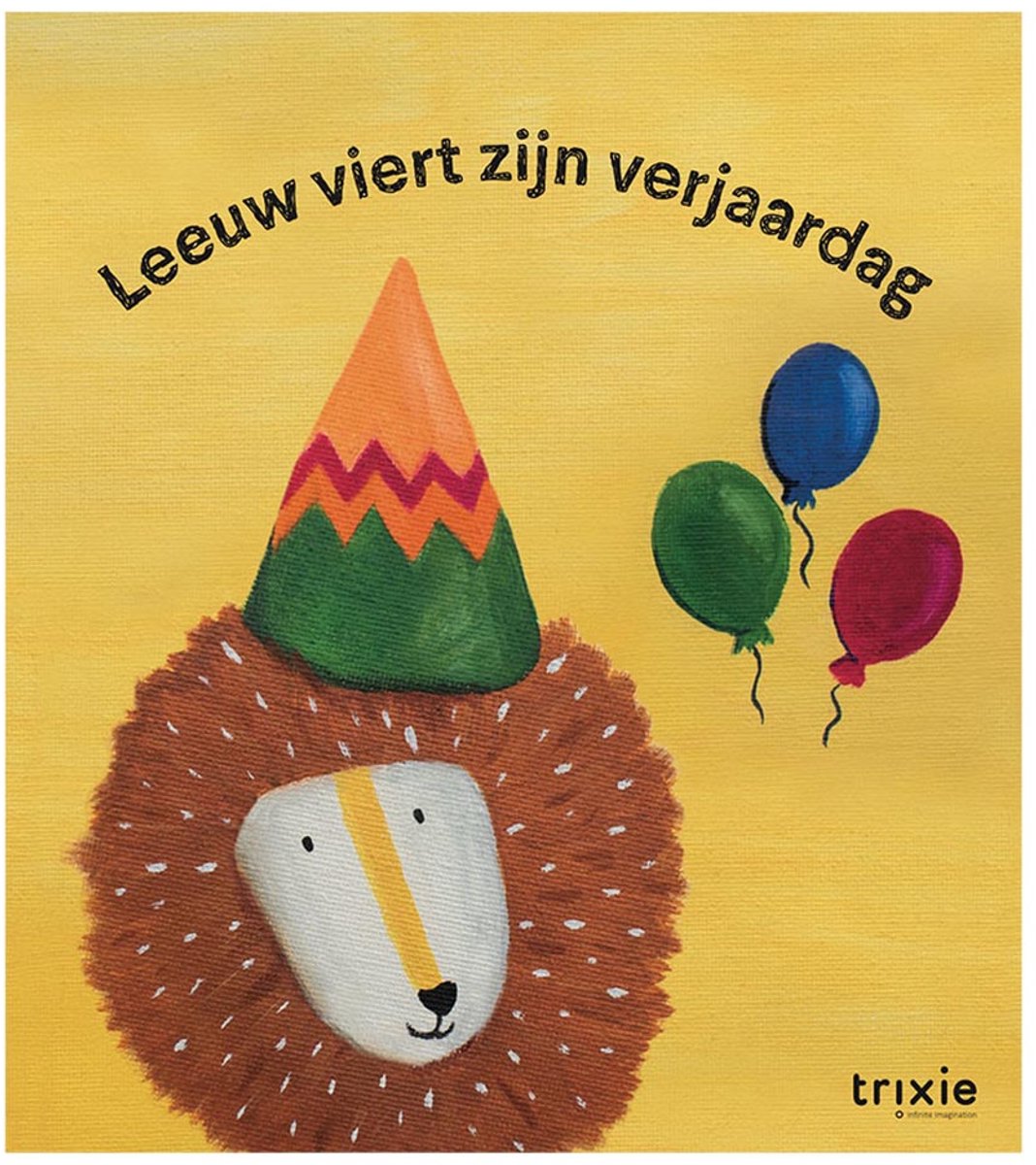 Trixie story book - lion celebrates his birthday - board book for toddlers - birthday party friendship - from 3 years