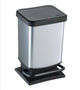 Rotho paso pedaalemmer - prullenbak 20l - bpa vrij - zilver metallic