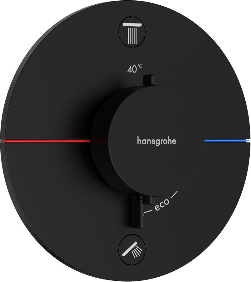 Hansgrohe showerselect comfort s termostato empotrado para 2 funciones negro mate