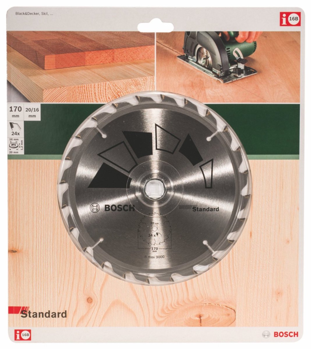 Lama per sega circolare Bosch standard - 170 x 20 x 2,2 mm - 24 denti