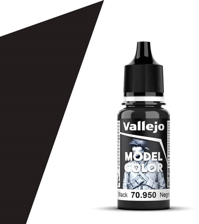 Pintura acrílica Vallejo hobby paint - modelo 70950 color negro - bote de pintura acrílica - 18 ml