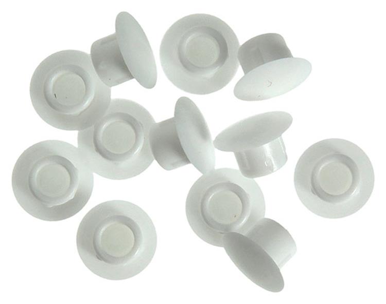 Mack 1014489 - 12 tapas blancas ø 6 mm | 5 piezas