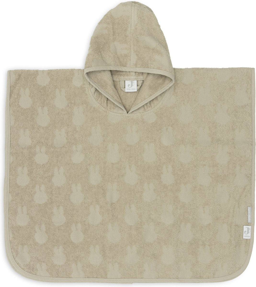 Jollein x Miffy - poncho da bagno in spugna per bambini - mantella da bagno per bambini con cappuccio - miffy jacquard - verde oliva