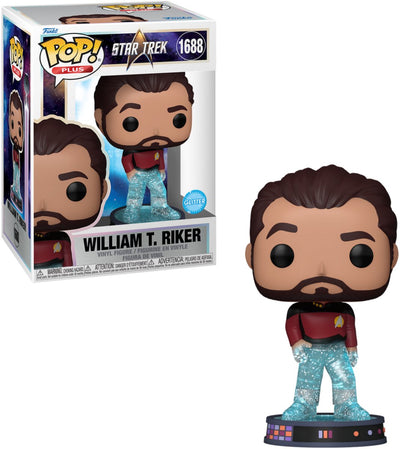 ¡Funko pop! viaje estelar - william t. riker (transportador) (brillo) #1688