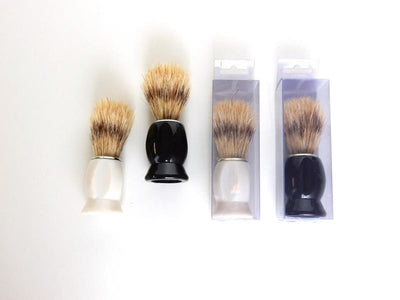 Scheerkwast 11cm zwart wit in blister