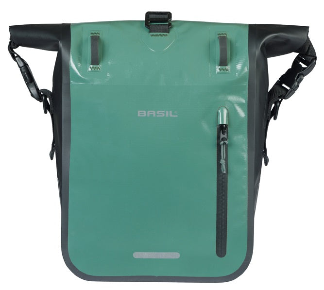Basil bolsa para bicicleta individual rivo m tarpaulin mik 12-15l 14 x 25 x 38 cm - verde negro