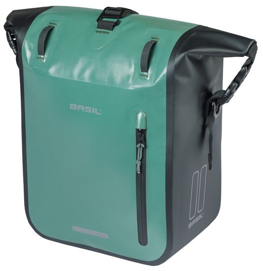 Basil bolsa para bicicleta individual rivo m tarpaulin mik 12-15l 14 x 25 x 38 cm - verde negro