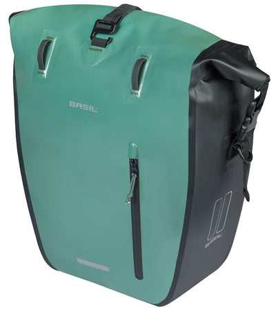 Basil borsa bici singola rivo l tarppaulin mik 25-31l 14 x 28 x 43 cm - verde nero