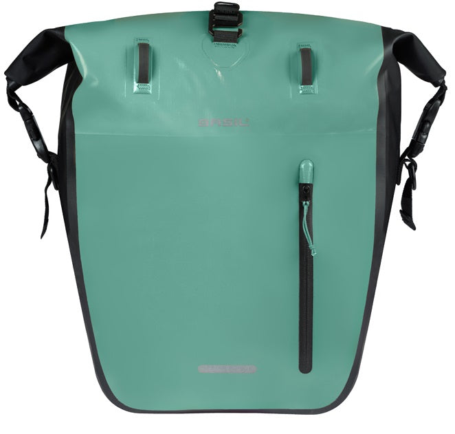 Basil bolsa para bicicleta individual rivo l tarppaulin mik 25-31l 14 x 28 x 43 cm - verde negro